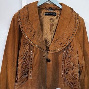 NWT Pamela McCoy Leather Western Studded Jacket size Large